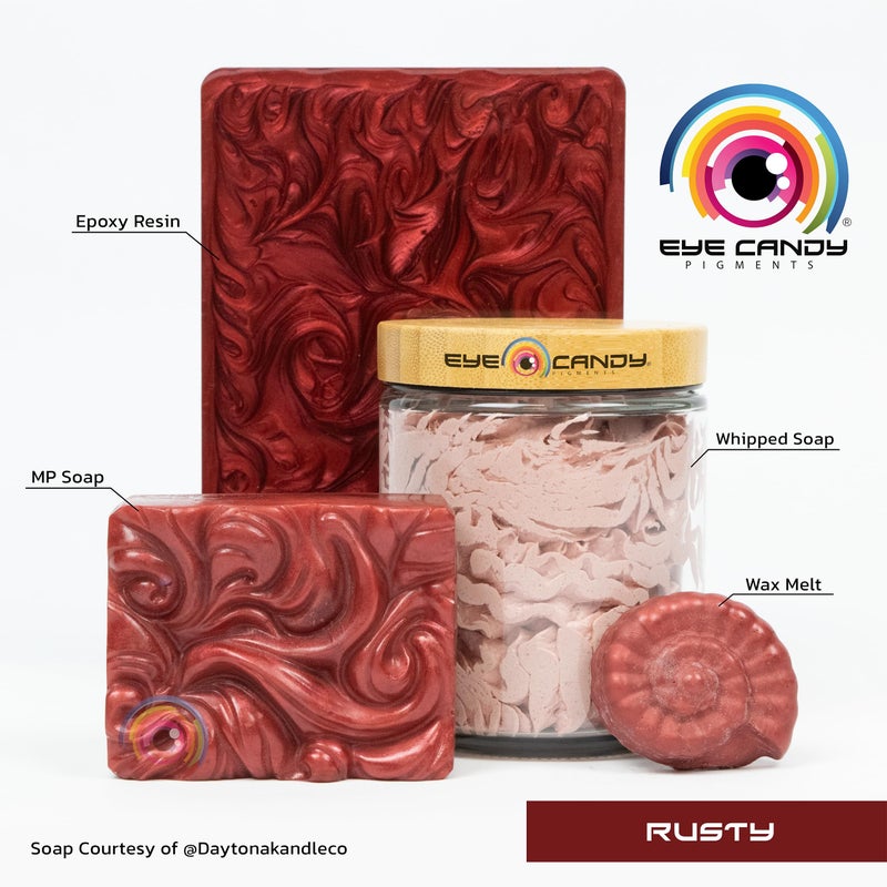 Eye Candy Premium Mica Powder Pigments | Multipurpose DIY Arts and Crafts Additive | Acrylic, Woodworking, Bath Bombs, Resin, Epoxy, Soap, Fishing Lures (Rusty) - Image 2